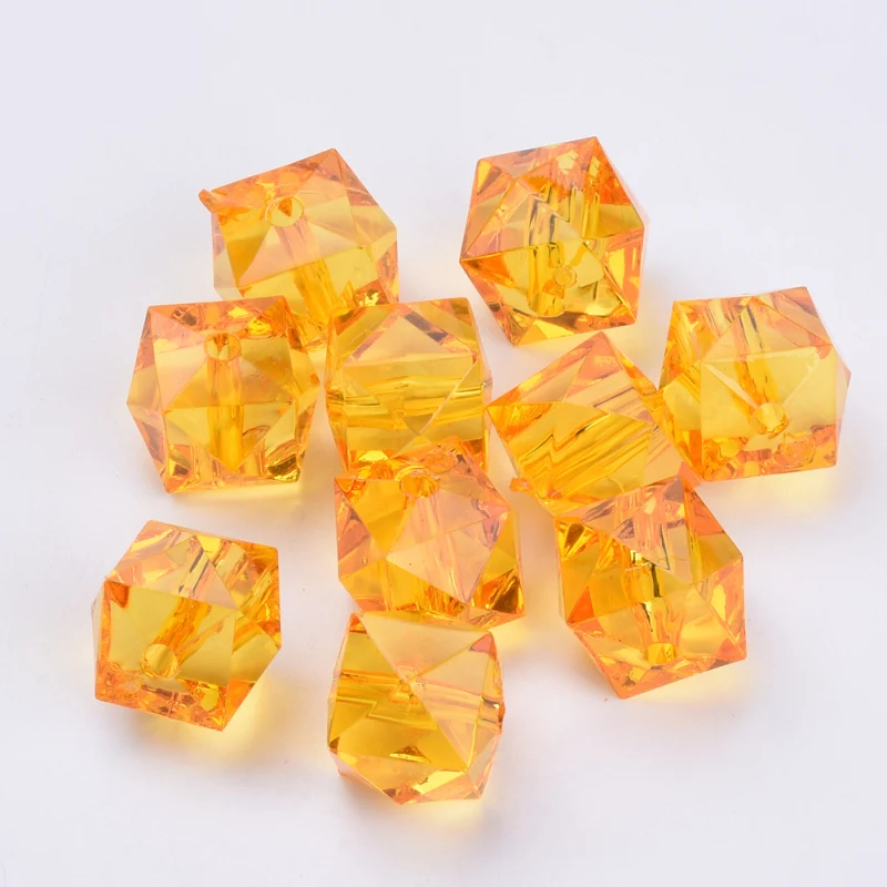 500g 10mm Transparent Acrylic Beads Mixed Color Faceted Cube Loose Spacer Beads for Jewelry Making DIY Handmade Bag Wholesale