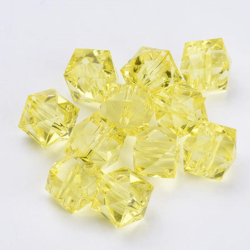 500g 10mm Transparent Acrylic Beads Mixed Color Faceted Cube Loose Spacer Beads for Jewelry Making DIY Handmade Bag Wholesale