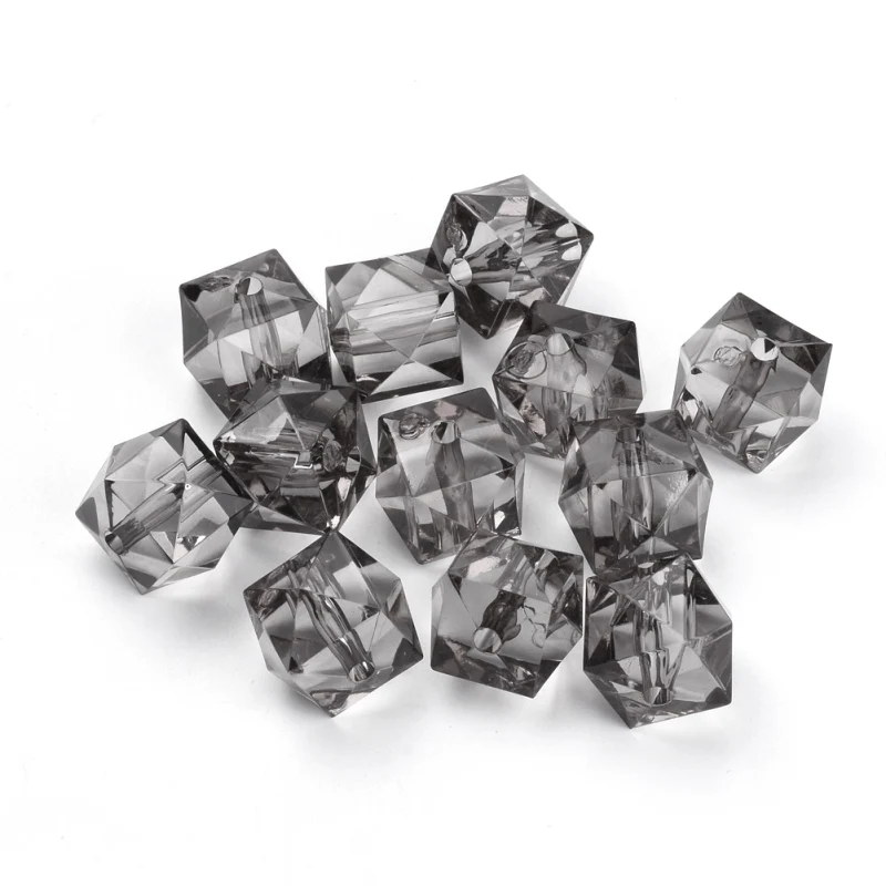 500g 10mm Transparent Acrylic Beads Mixed Color Faceted Cube Loose Spacer Beads for Jewelry Making DIY Handmade Bag Wholesale