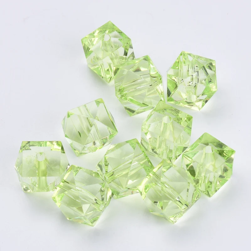 500g 10mm Transparent Acrylic Beads Mixed Color Faceted Cube Loose Spacer Beads for Jewelry Making DIY Handmade Bag Wholesale