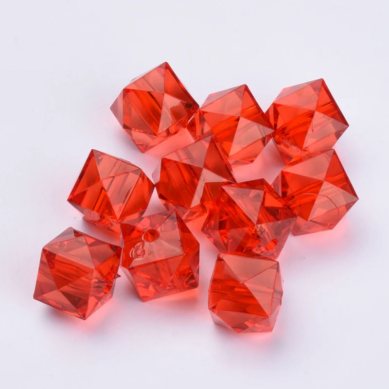 500g 10mm Transparent Acrylic Beads Mixed Color Faceted Cube Loose Spacer Beads for Jewelry Making DIY Handmade Bag Wholesale