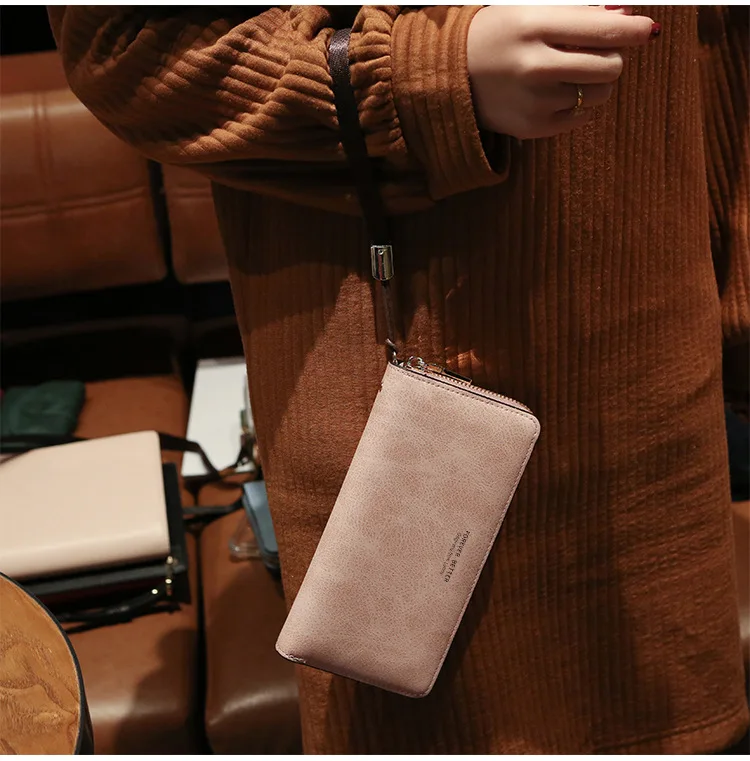 aliwood High Quality Long Leather Women's Wallet Clutch Zipper Coin Purse Money Clip Card Holder Phone Package Cartera femenina
