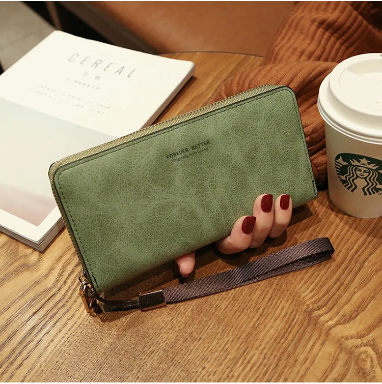 aliwood High Quality Long Leather Women's Wallet Clutch Zipper Coin Purse Money Clip Card Holder Phone Package Cartera femenina