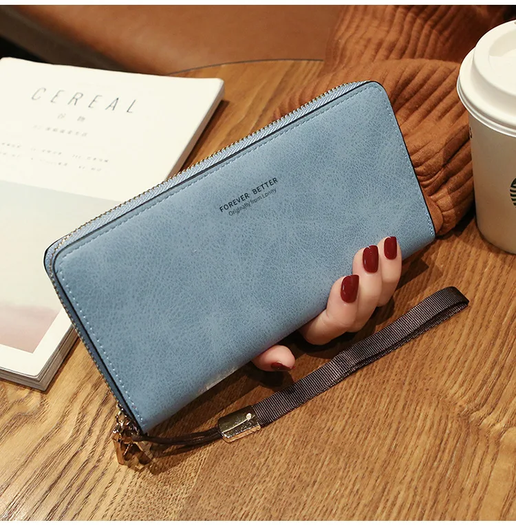aliwood High Quality Long Leather Women's Wallet Clutch Zipper Coin Purse Money Clip Card Holder Phone Package Cartera femenina