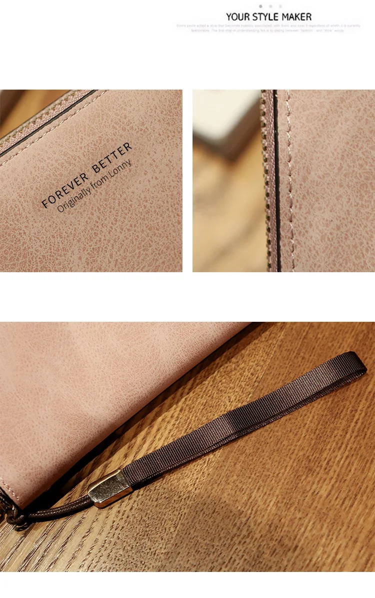 aliwood High Quality Long Leather Women's Wallet Clutch Zipper Coin Purse Money Clip Card Holder Phone Package Cartera femenina