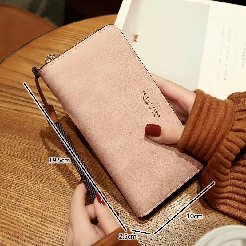 aliwood High Quality Long Leather Women's Wallet Clutch Zipper Coin Purse Money Clip Card Holder Phone Package Cartera femenina