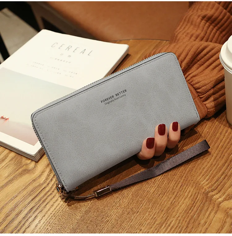 aliwood High Quality Long Leather Women's Wallet Clutch Zipper Coin Purse Money Clip Card Holder Phone Package Cartera femenina