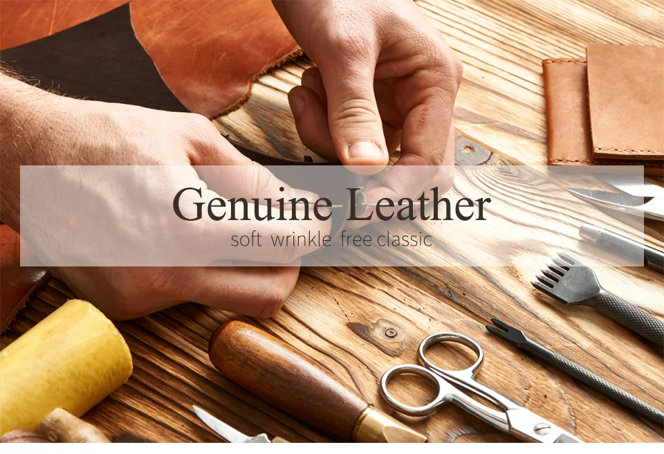 Ultra-thin Men's Money Clip Wallet Vintage Genuine Leather Bifold Card Holder Purse Mini High Quality Male Money Purse Cartera