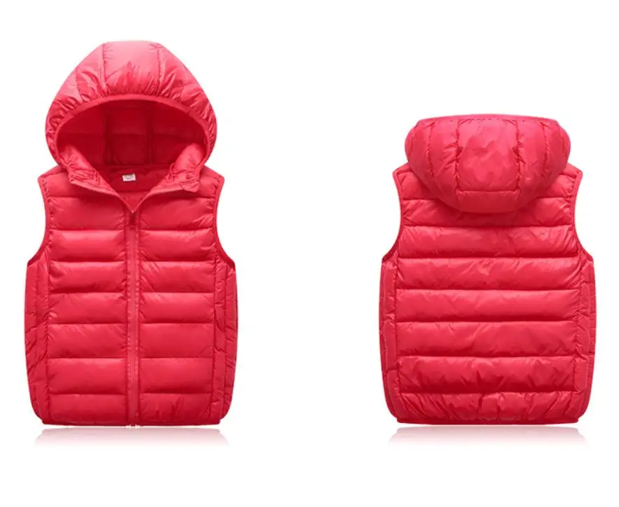 Teenagers Boys Girls Warm Down Vest Autumn Winter Cotton Waistcoat Kids Outerwear Children Clothing Hooded Jacket Vests