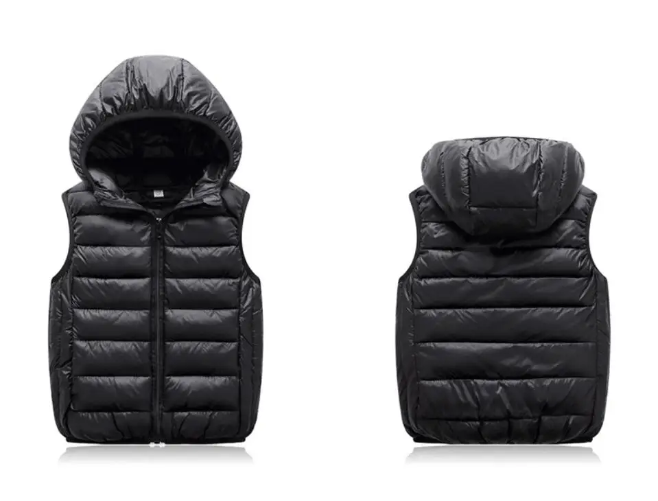 Teenagers Boys Girls Warm Down Vest Autumn Winter Cotton Waistcoat Kids Outerwear Children Clothing Hooded Jacket Vests