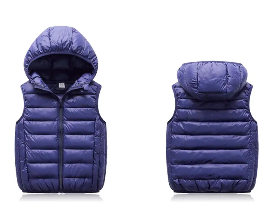 Teenagers Boys Girls Warm Down Vest Autumn Winter Cotton Waistcoat Kids Outerwear Children Clothing Hooded Jacket Vests