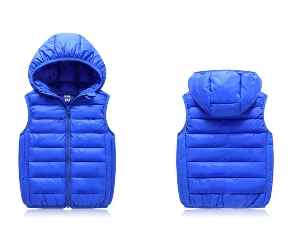 Teenagers Boys Girls Warm Down Vest Autumn Winter Cotton Waistcoat Kids Outerwear Children Clothing Hooded Jacket Vests