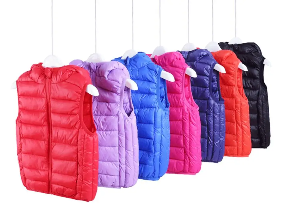 Teenagers Boys Girls Warm Down Vest Autumn Winter Cotton Waistcoat Kids Outerwear Children Clothing Hooded Jacket Vests