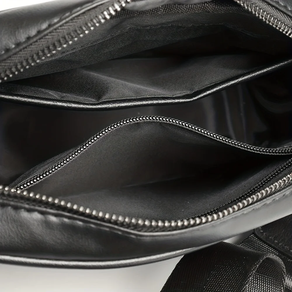 Casual Solid Men's Crossbody Bag Messenger Bag Mens PU Leather Crossbody Shoulder Bags Male Handbag Bags Cross Body Ba