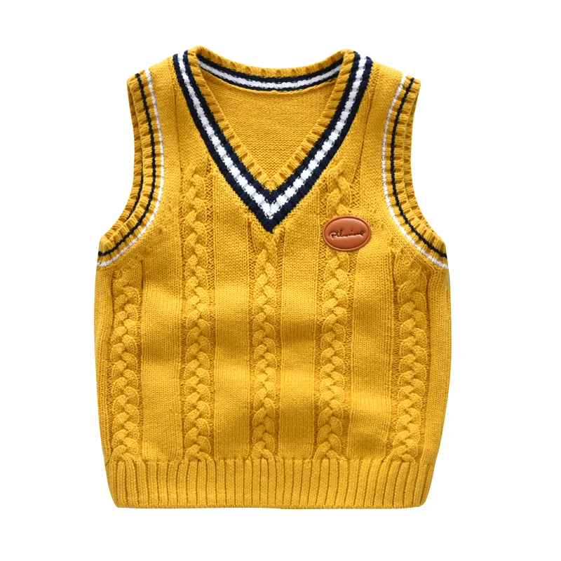 School Uniform Autumn Children's Vest Sweater Kids Knitted Pullover Outerwear Coat For Teen Boys Girls 2-6 Years Tops Waistcoat