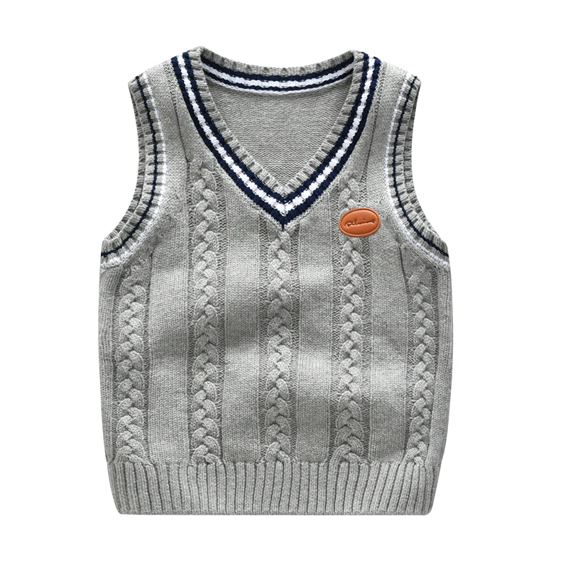 School Uniform Autumn Children's Vest Sweater Kids Knitted Pullover Outerwear Coat For Teen Boys Girls 2-6 Years Tops Waistcoat