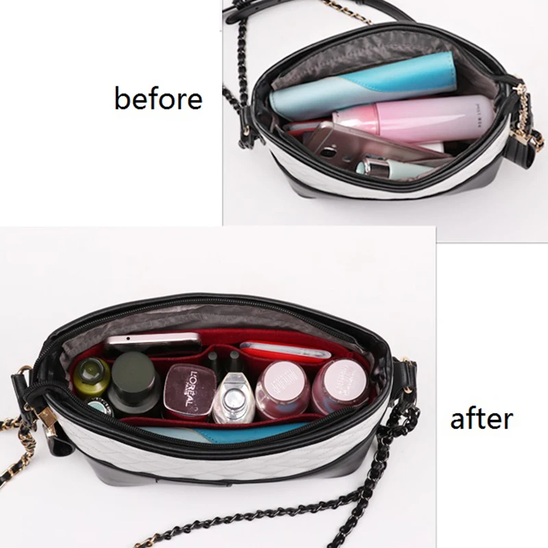 Felt Cloth Liner Bag For GABRIELLE Handbag Women Makeup Organizer Felt Insert Bag Liner Travel Organizer Portable Cosmetic Bag