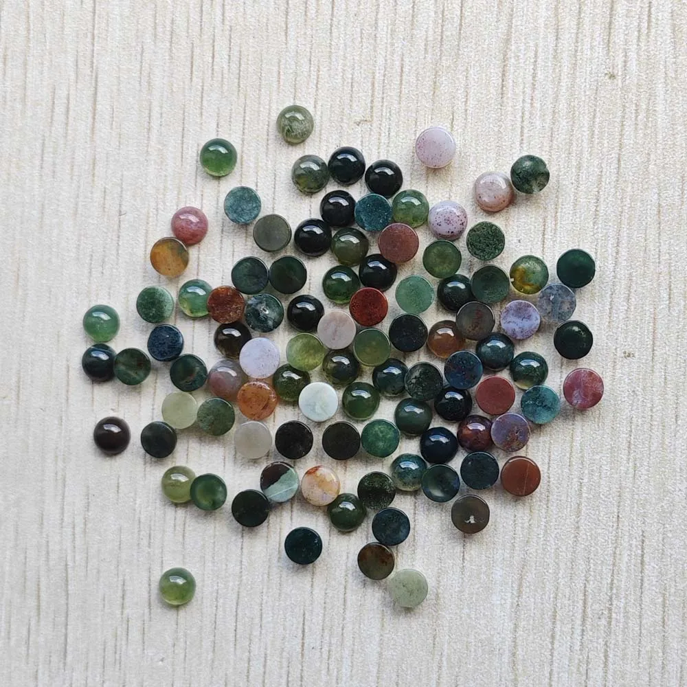 Wholesale 100pcs Fashion Good Quality Natural Stone Round Cab Cabochon Beads 6mm for Jewelry Accessories Making