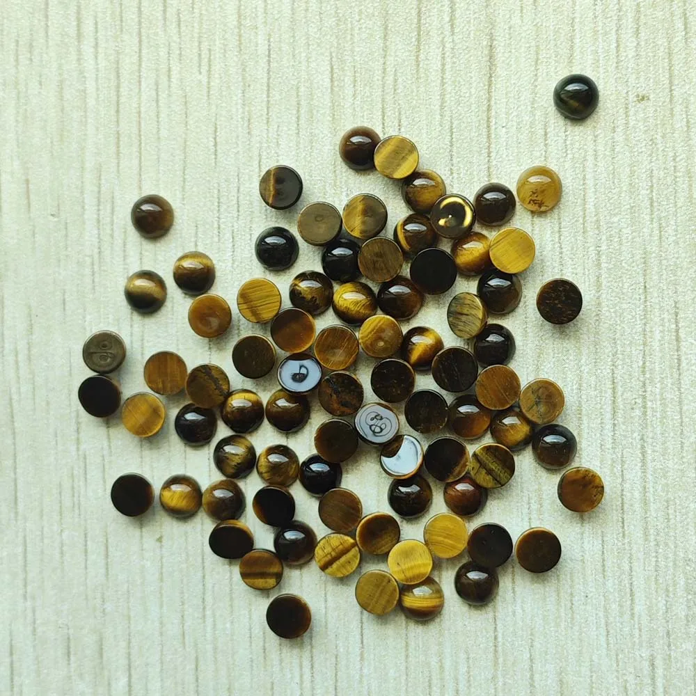 Wholesale 100pcs Fashion Good Quality Natural Stone Round Cab Cabochon Beads 6mm for Jewelry Accessories Making