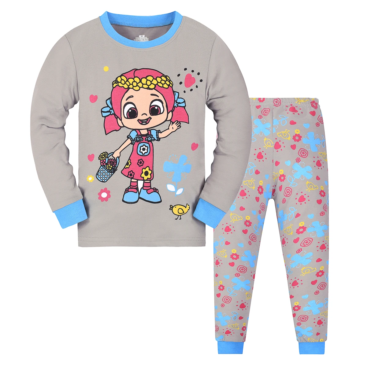 Girls Pajamas Long Sleeve Children Set Little Kids Pjs Sleepwear Size 2-9year
