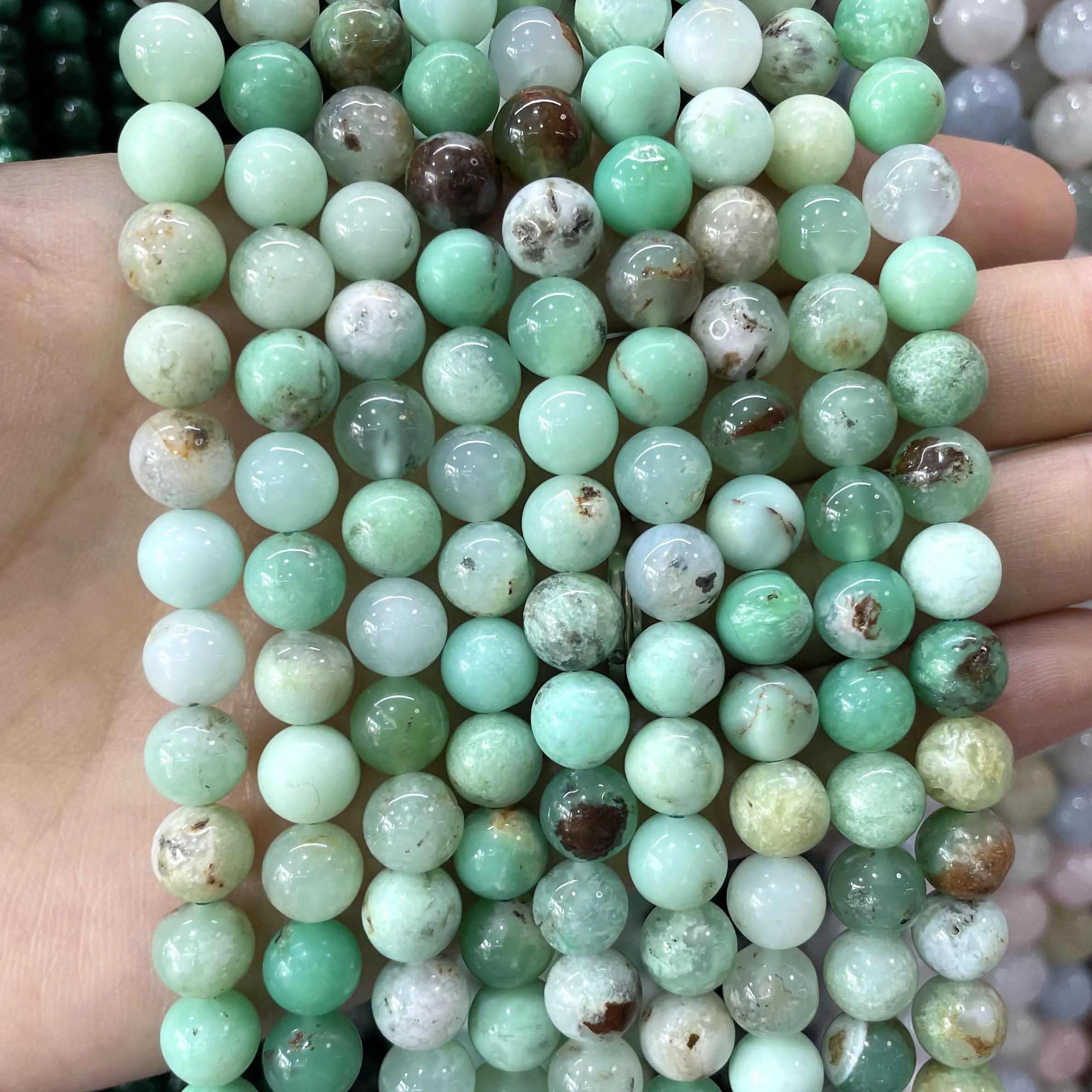4 6 8 10MM Natural Australia Chrysoprase Jades Stone Round Loose Beads Size For Jewelry Making DIY Bracelet Necklace Accessories