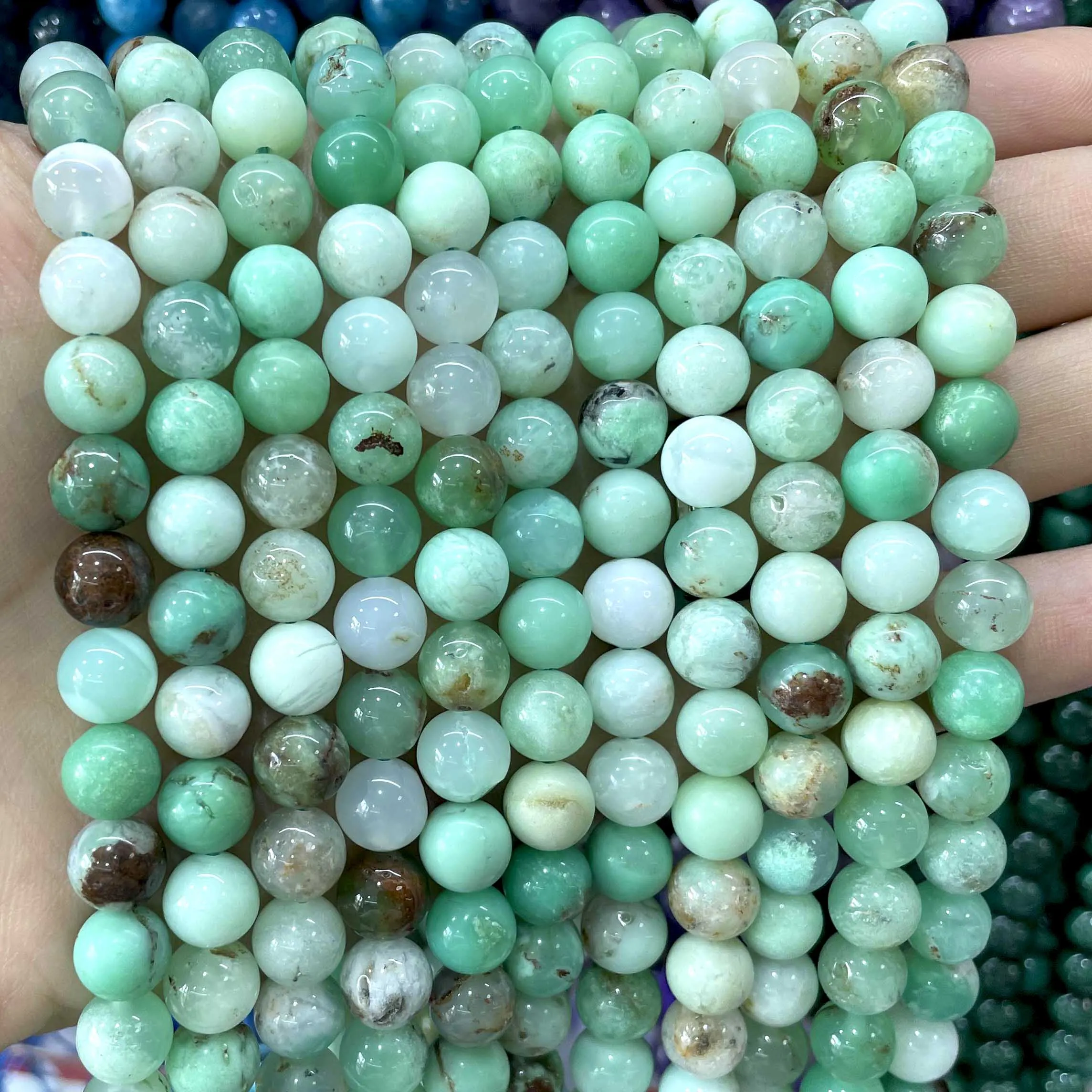 4 6 8 10MM Natural Australia Chrysoprase Jades Stone Round Loose Beads Size For Jewelry Making DIY Bracelet Necklace Accessories