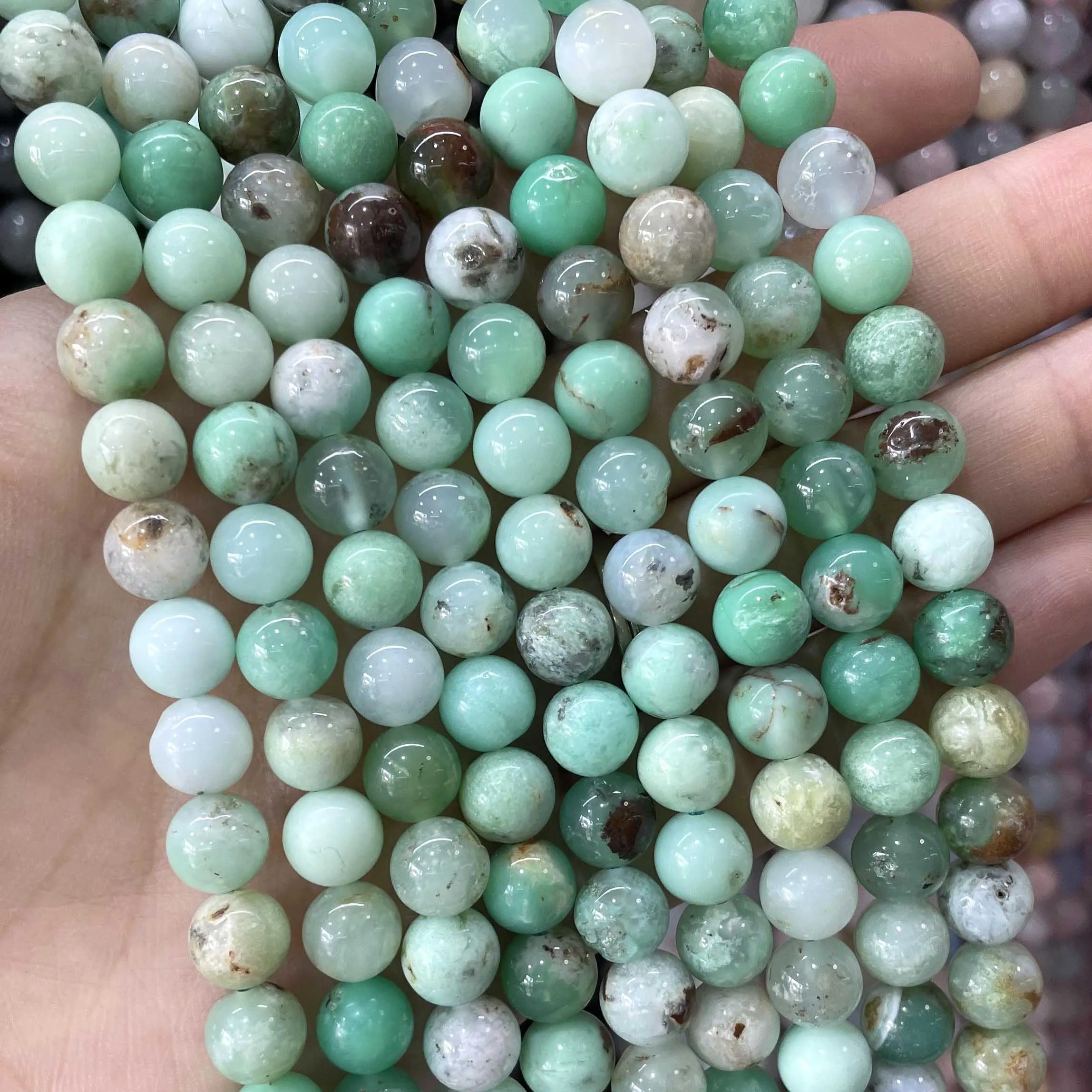 4 6 8 10MM Natural Australia Chrysoprase Jades Stone Round Loose Beads Size For Jewelry Making DIY Bracelet Necklace Accessories