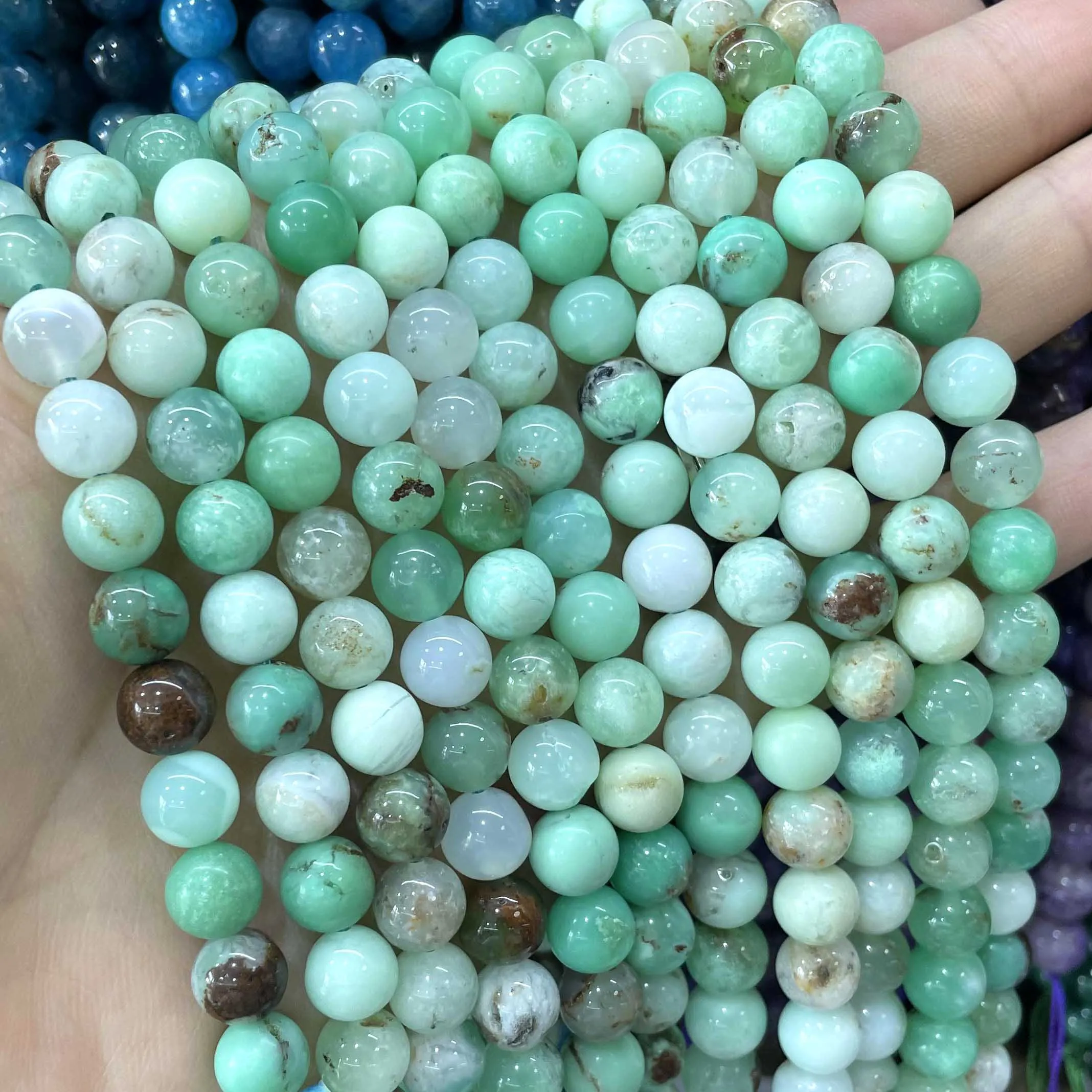 4 6 8 10MM Natural Australia Chrysoprase Jades Stone Round Loose Beads Size For Jewelry Making DIY Bracelet Necklace Accessories
