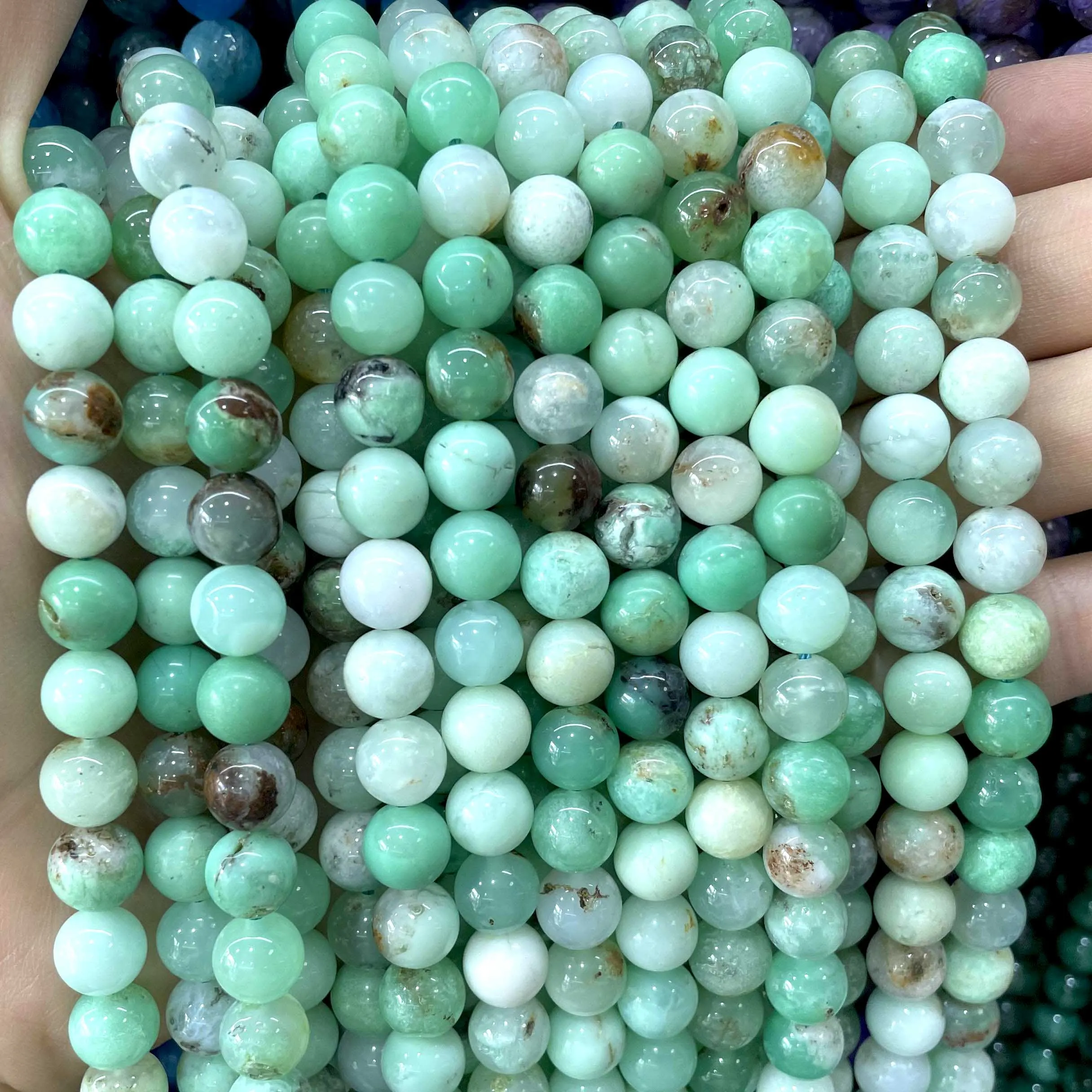 4 6 8 10MM Natural Australia Chrysoprase Jades Stone Round Loose Beads Size For Jewelry Making DIY Bracelet Necklace Accessories