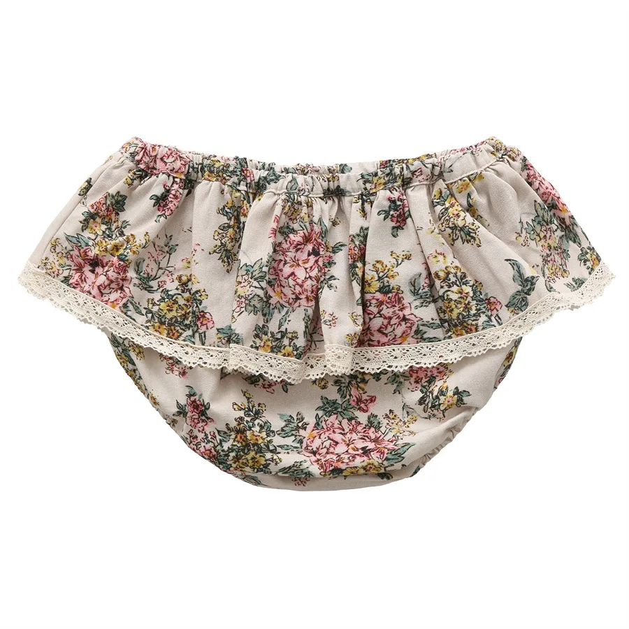 Baby Girls Floral Ruffles Lace Skirt Shorts Kids Summer Pettiskirt Toddler Dancing Wedding Clothing Tutu Skirt Infant Bloomer