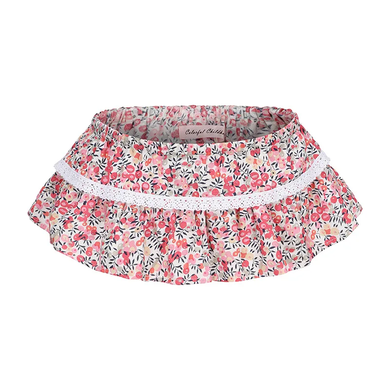 Baby Girls Floral Ruffles Lace Skirt Shorts Kids Summer Pettiskirt Toddler Dancing Wedding Clothing Tutu Skirt Infant Bloomer