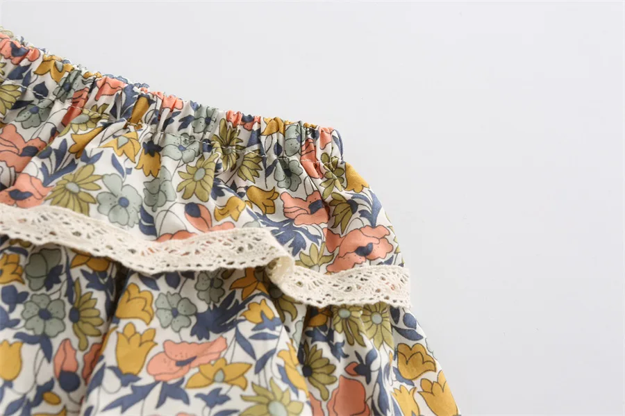 Baby Girls Floral Ruffles Lace Skirt Shorts Kids Summer Pettiskirt Toddler Dancing Wedding Clothing Tutu Skirt Infant Bloomer