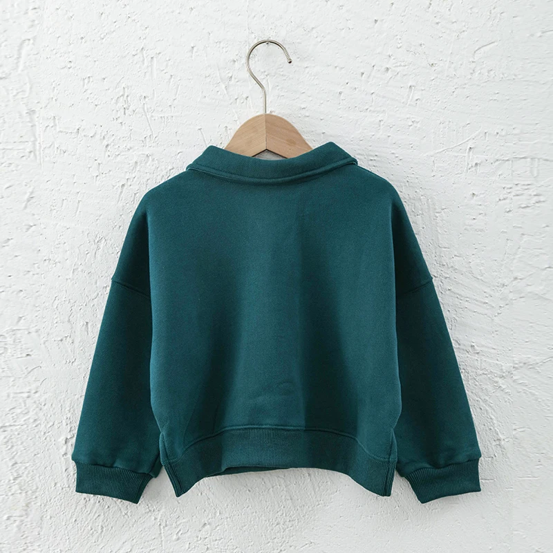Kids Clothes Boys And Girls Cotton Plush Warm Sweatshirts Autumn Winter New Children's Lapel Casual Loose Long-Sleeved Sweaters