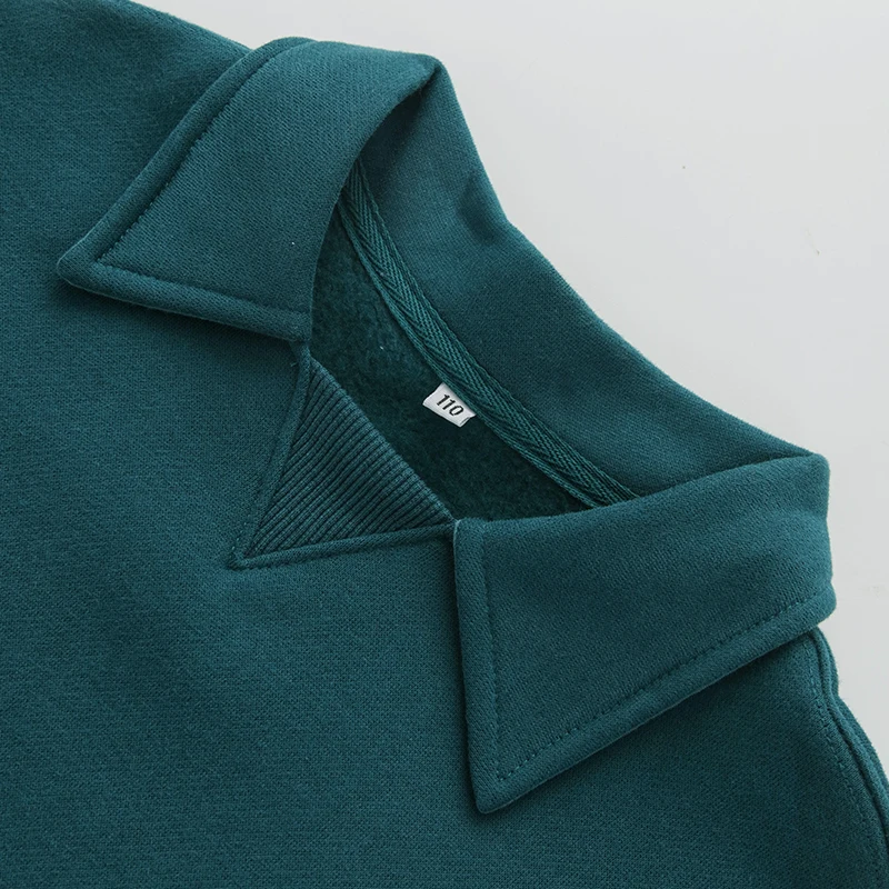 Kids Clothes Boys And Girls Cotton Plush Warm Sweatshirts Autumn Winter New Children's Lapel Casual Loose Long-Sleeved Sweaters