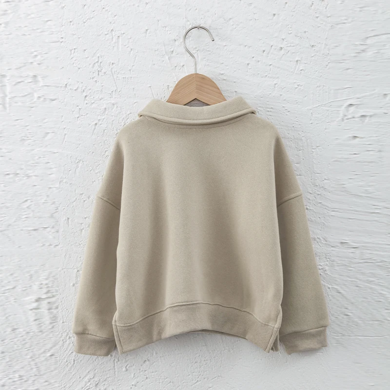 Kids Clothes Boys And Girls Cotton Plush Warm Sweatshirts Autumn Winter New Children's Lapel Casual Loose Long-Sleeved Sweaters