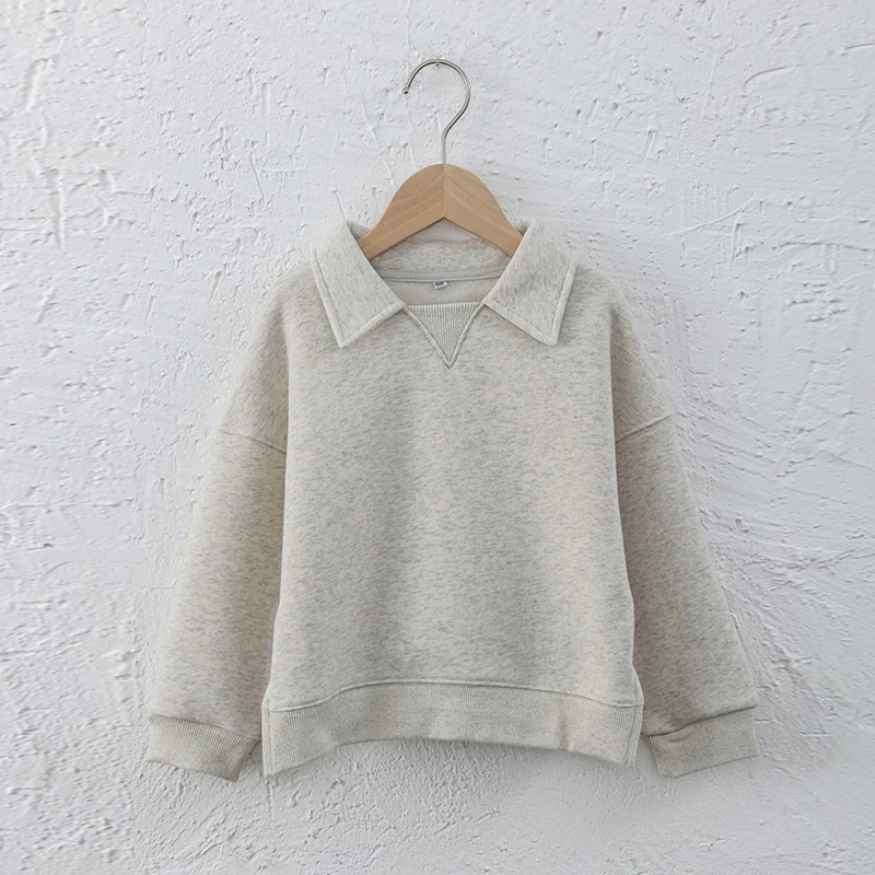Kids Clothes Boys And Girls Cotton Plush Warm Sweatshirts Autumn Winter New Children's Lapel Casual Loose Long-Sleeved Sweaters