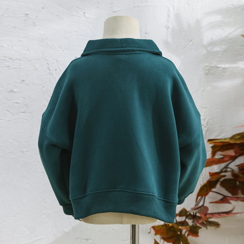 Kids Clothes Boys And Girls Cotton Plush Warm Sweatshirts Autumn Winter New Children's Lapel Casual Loose Long-Sleeved Sweaters