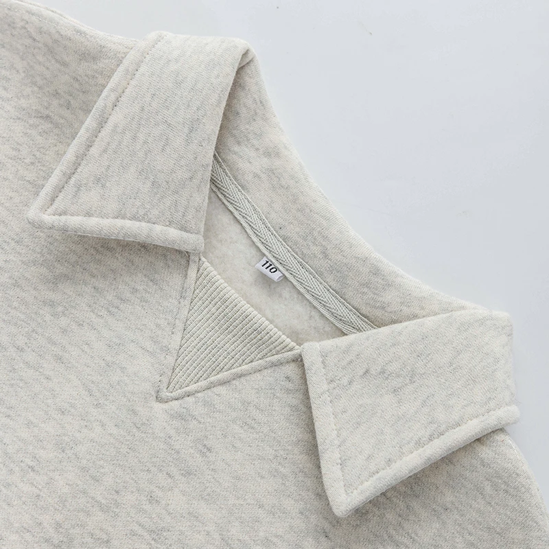 Kids Clothes Boys And Girls Cotton Plush Warm Sweatshirts Autumn Winter New Children's Lapel Casual Loose Long-Sleeved Sweaters