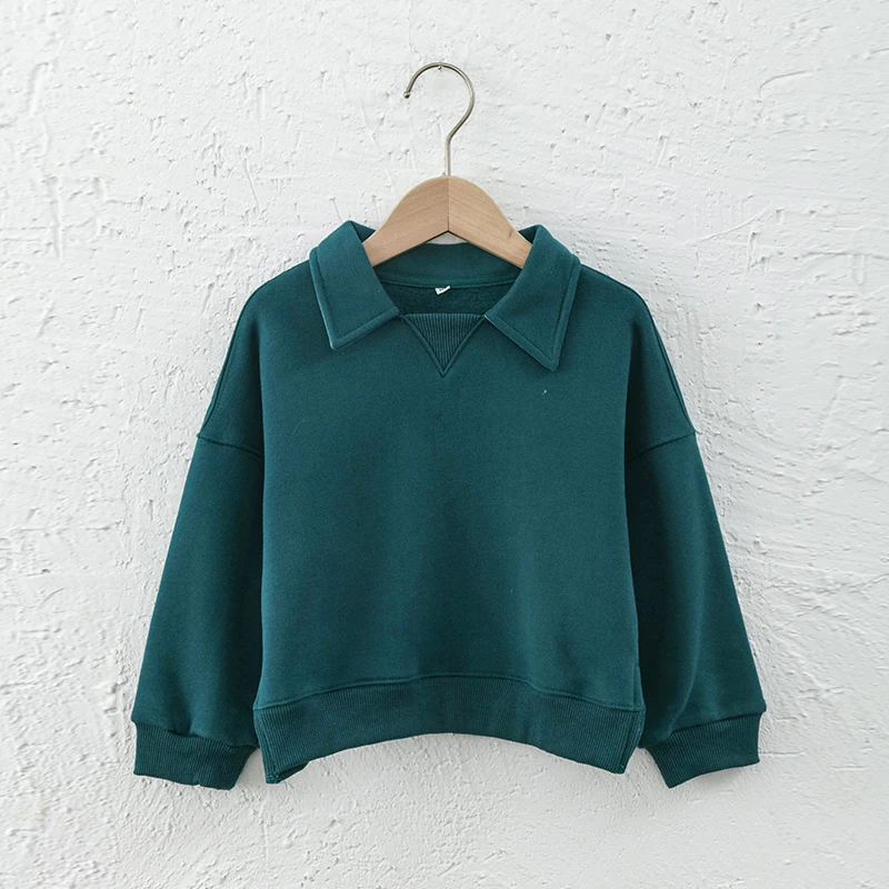 Kids Clothes Boys And Girls Cotton Plush Warm Sweatshirts Autumn Winter New Children's Lapel Casual Loose Long-Sleeved Sweaters