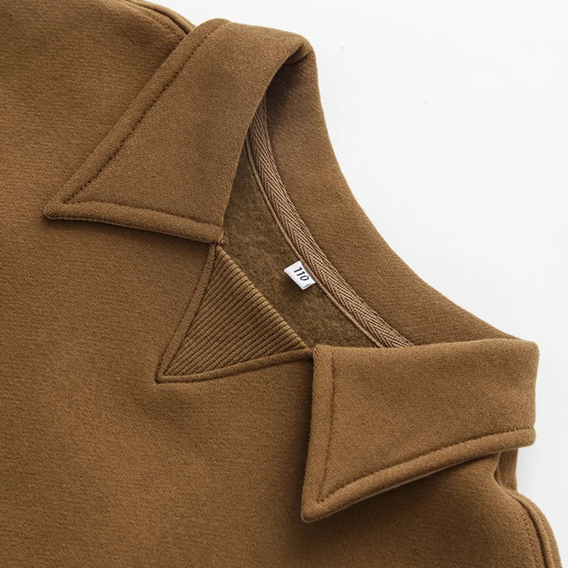 Kids Clothes Boys And Girls Cotton Plush Warm Sweatshirts Autumn Winter New Children's Lapel Casual Loose Long-Sleeved Sweaters