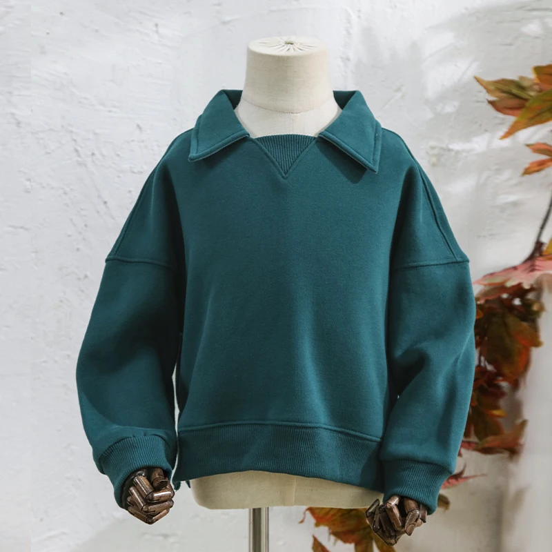 Kids Clothes Boys And Girls Cotton Plush Warm Sweatshirts Autumn Winter New Children's Lapel Casual Loose Long-Sleeved Sweaters