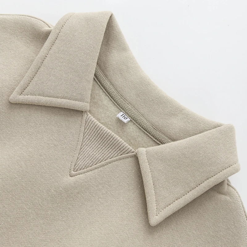 Kids Clothes Boys And Girls Cotton Plush Warm Sweatshirts Autumn Winter New Children's Lapel Casual Loose Long-Sleeved Sweaters