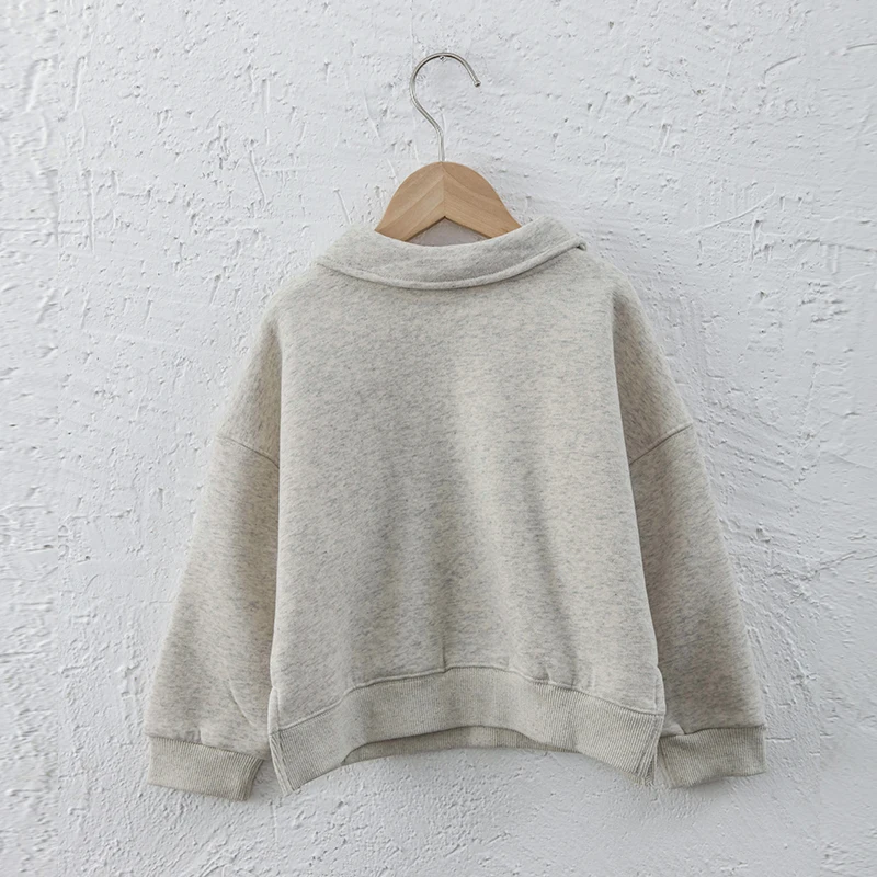 Kids Clothes Boys And Girls Cotton Plush Warm Sweatshirts Autumn Winter New Children's Lapel Casual Loose Long-Sleeved Sweaters