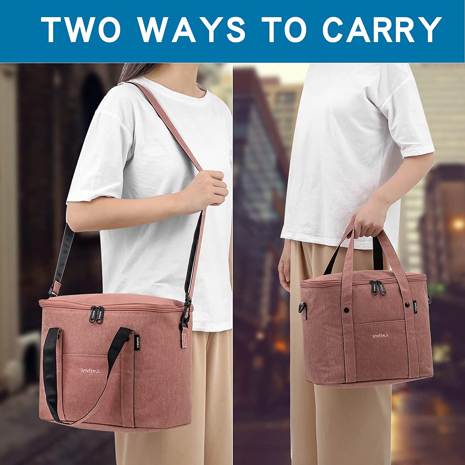 1pc Insulated Lunch Bag For Men/Women,Reusable Large Cooler Box With Shoulder Strap Camping Picnic Bag For Teenagers And Workers