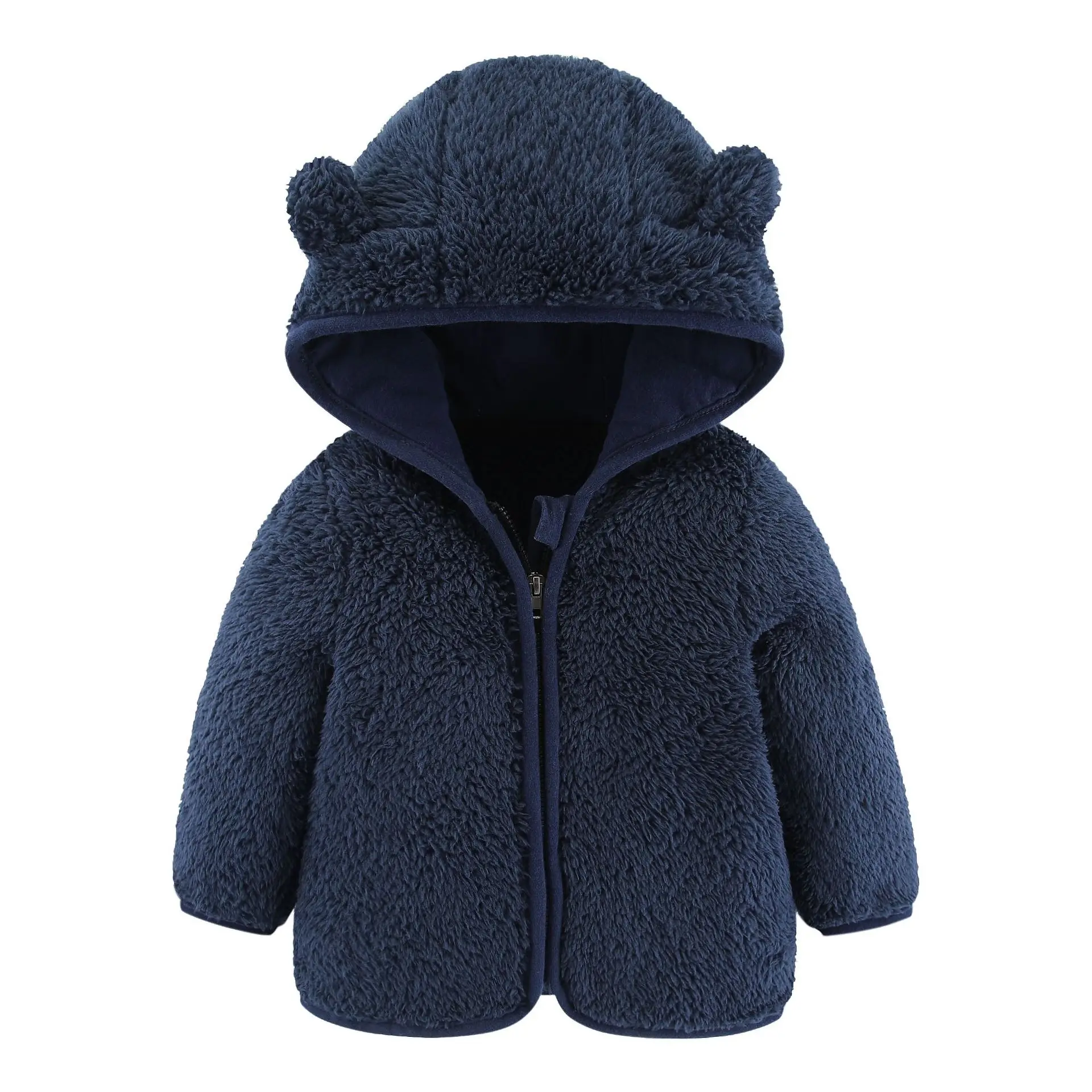 Spring and Autumn Children's Fleece Coat Baby Bear Ears Long Sleeve Warm Jacket 0-3 Years Old Child Clothing