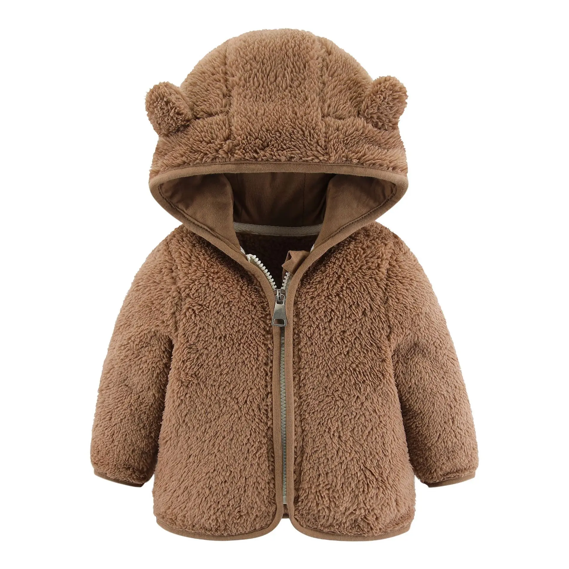 Spring and Autumn Children's Fleece Coat Baby Bear Ears Long Sleeve Warm Jacket 0-3 Years Old Child Clothing
