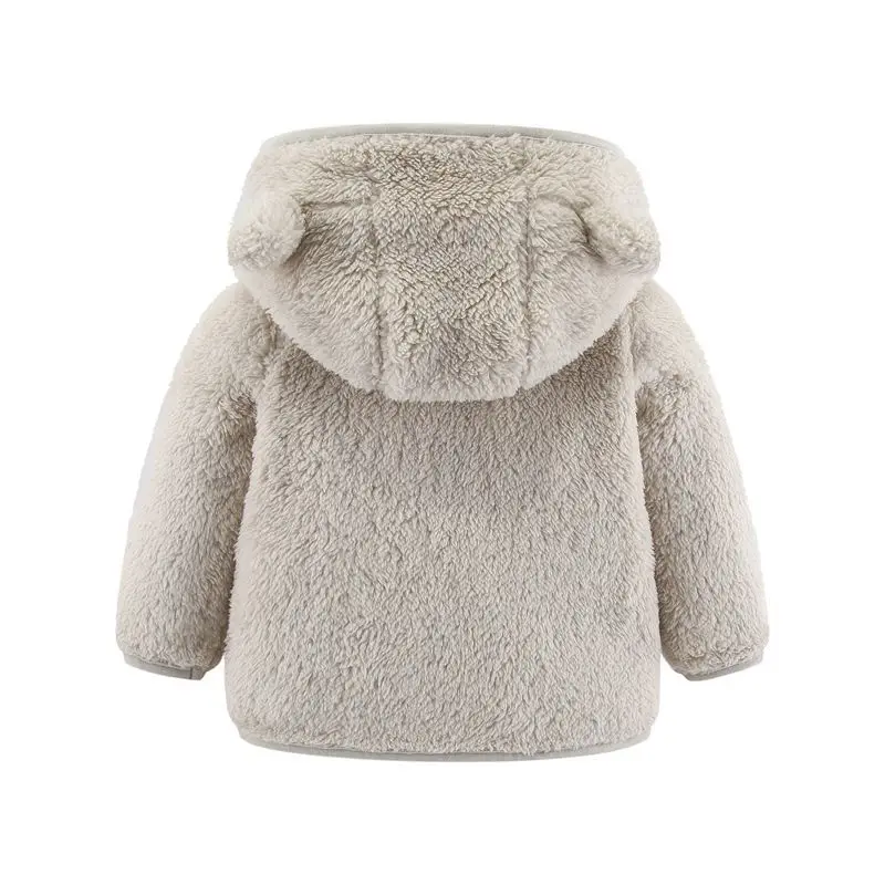 Spring and Autumn Children's Fleece Coat Baby Bear Ears Long Sleeve Warm Jacket 0-3 Years Old Child Clothing