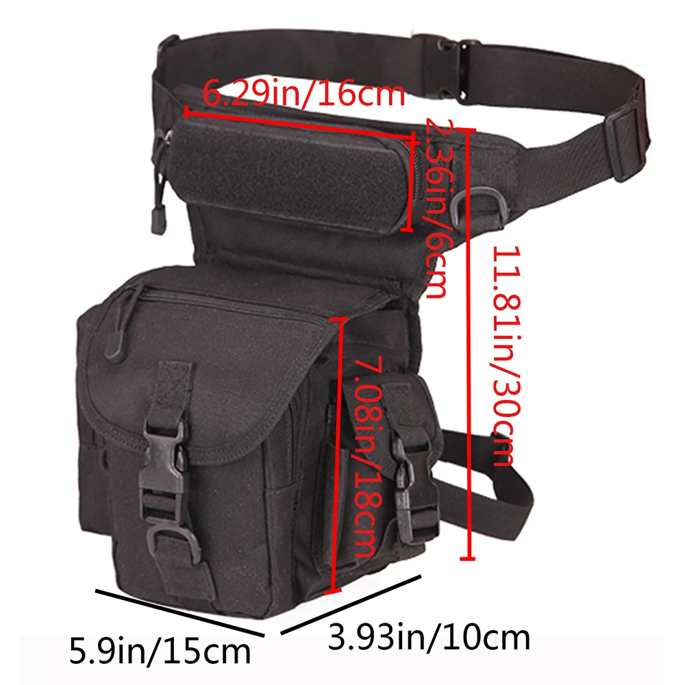 Men Waist Fanny Pack Leg Bag Military Tactical Motorcycle Rider Camera Sports Travel Nylon Male Bum Hip Belt Thigh Fanny Bags