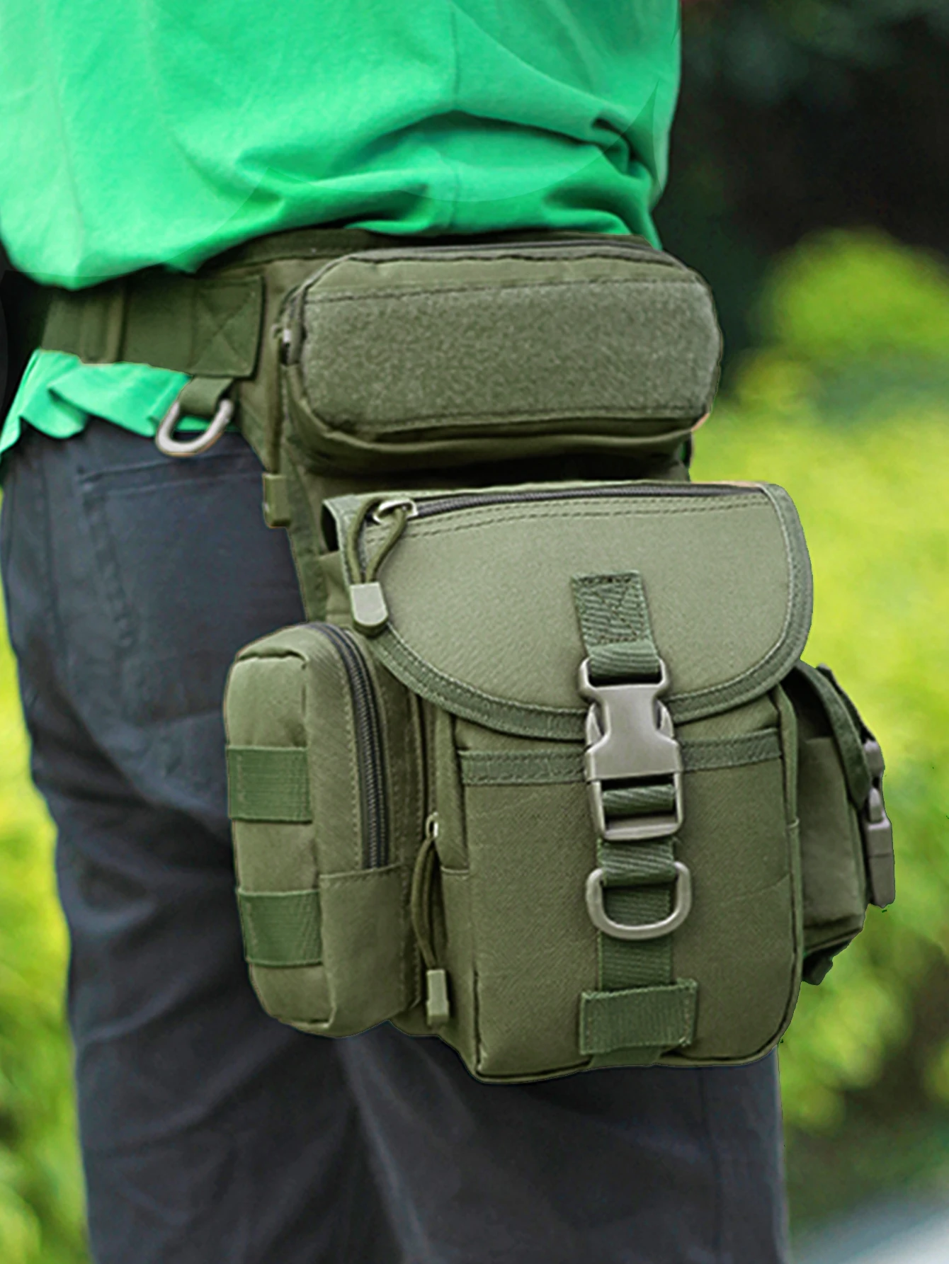 Men Waist Fanny Pack Leg Bag Military Tactical Motorcycle Rider Camera Sports Travel Nylon Male Bum Hip Belt Thigh Fanny Bags