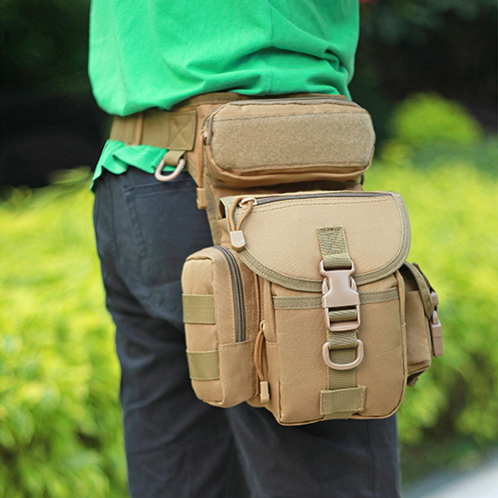 Men Waist Fanny Pack Leg Bag Military Tactical Motorcycle Rider Camera Sports Travel Nylon Male Bum Hip Belt Thigh Fanny Bags